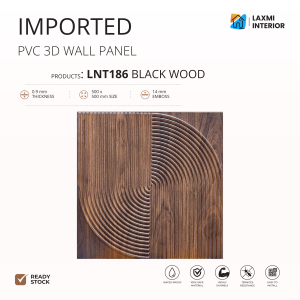 PVC 3D WALL PANEL : LNT186 BLACK WOOD